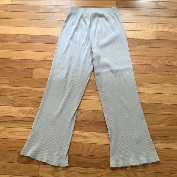 EUC Veiled Collection Nude Knit Ribbed Wide Leg Trousers/Pants - Picture 5 of 5